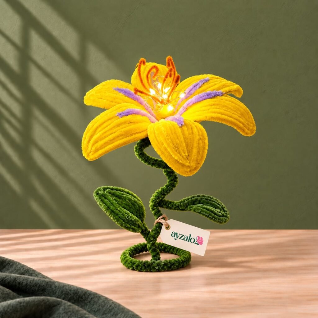 Sundrop handmade flower lamp with LED fairy lights by Ayzalo