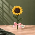 Crochet sunflower Pakistan – Golden Meadow handmade single stem flower by Ayzalo
