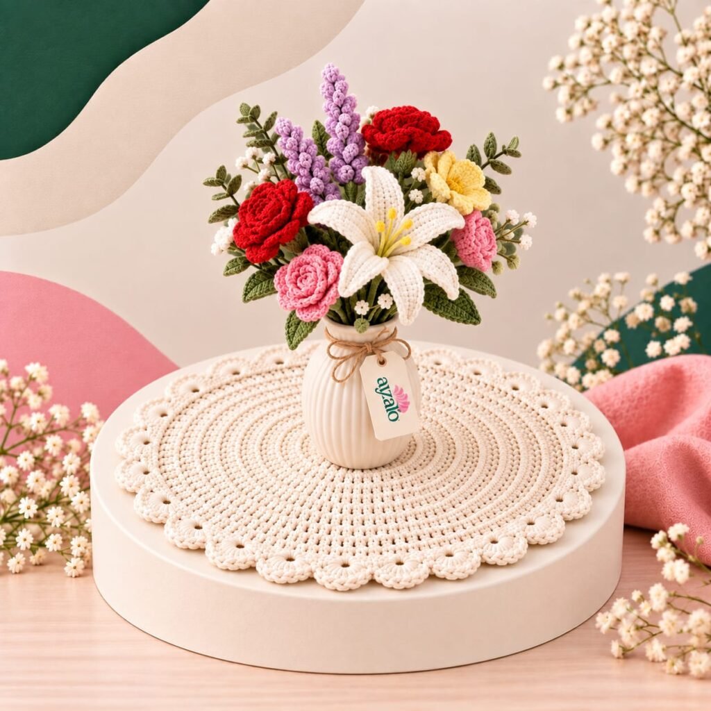 Handmade crochet mat collection by Ayzalo