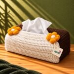 Daisy Bloom Crochet Tissue Box Cover