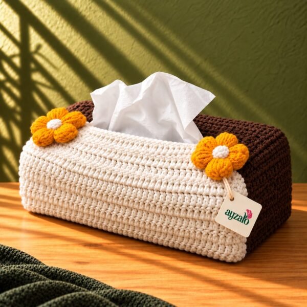Daisy Bloom Crochet Tissue Box Cover