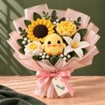 Yellow Bloom handmade crochet bouquet by Ayzalo
